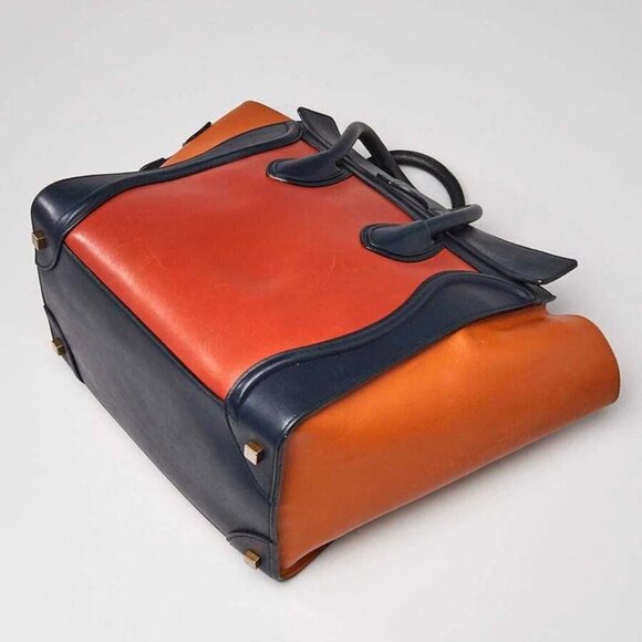 Celine Tri-Color Calfskin Leather Mini Luggage Tote Bag - Picture 3 of 10